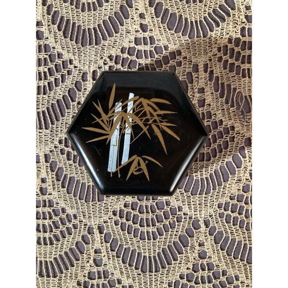 Vintage 1980s Set of 3 Asian Lacquer Boxes 80s Made in Hong Kong Jewelry Boxes - Picture 6 of 8